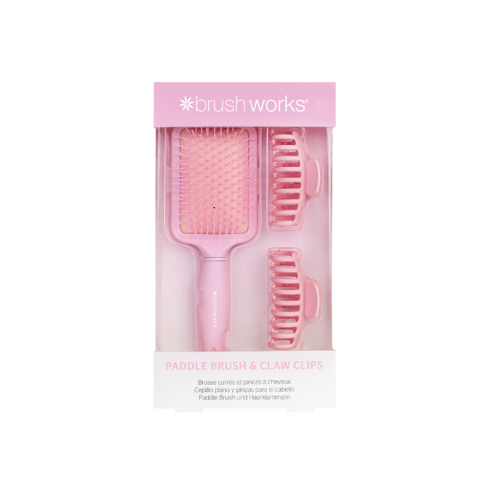Brush Works Paddle Brush Claw Clip Gift Set